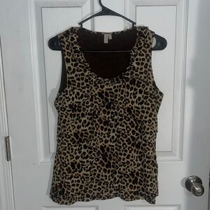 Ruffled Leopard Tank Top